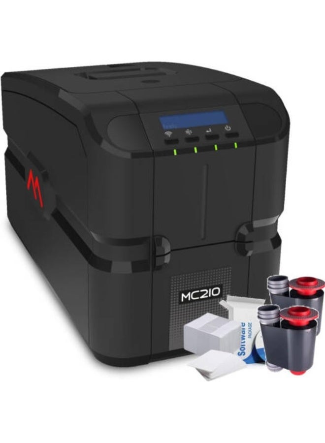 Matica MC210 Dual Sided ID Card & Badge Printer, Dye Sublimation / Thermal Transfer, 300 DPI, LCD Display, Edge-to-Edge Dual-Sided Printing, Swipe-Style Data Encoding, Black | MC210 - Image 3